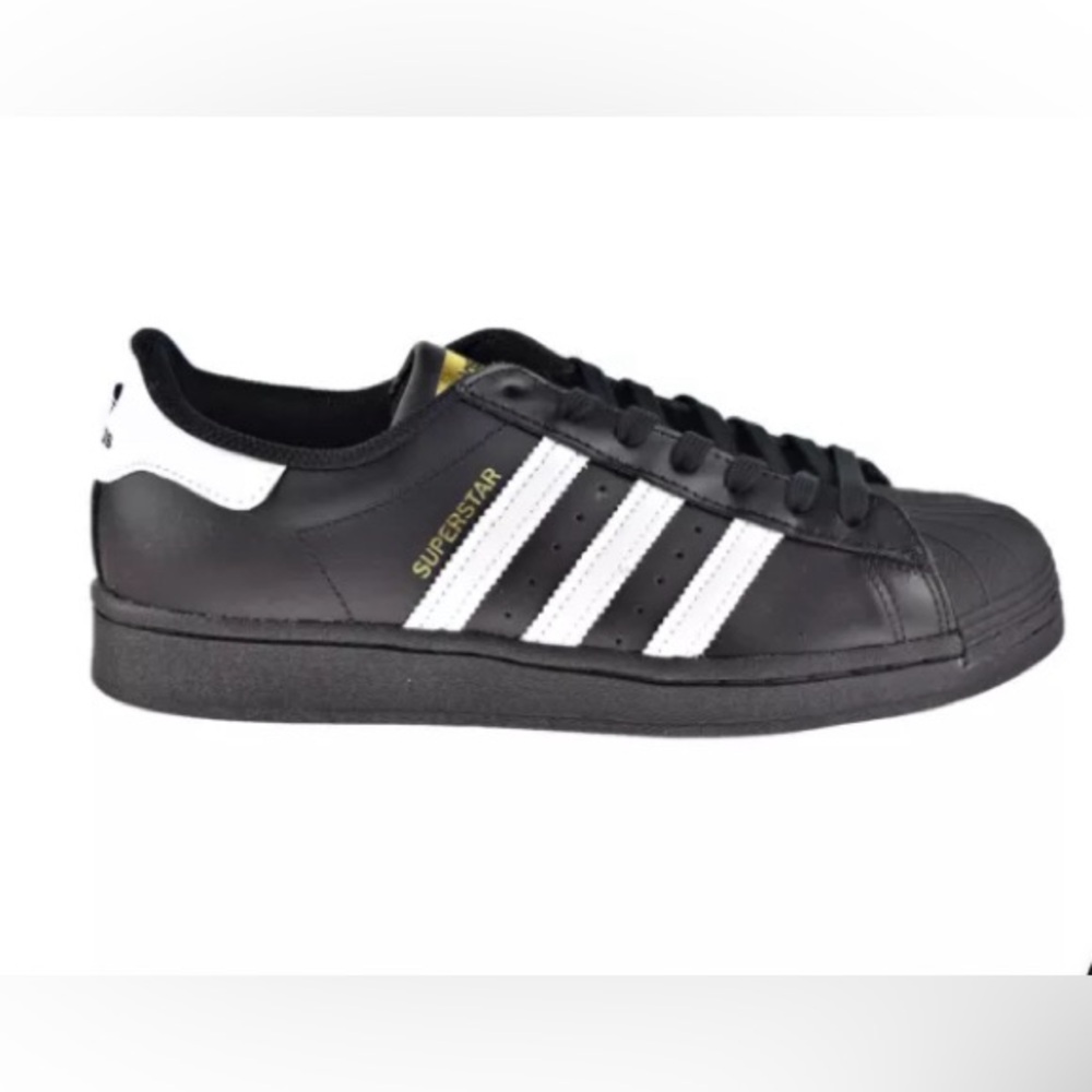 Adidas Originals Superstar Shelltoe Core Black White Gold Men’s Sz 12.5.Preowned